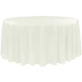 Economy Polyester Tablecloth 132" Round - Ivory