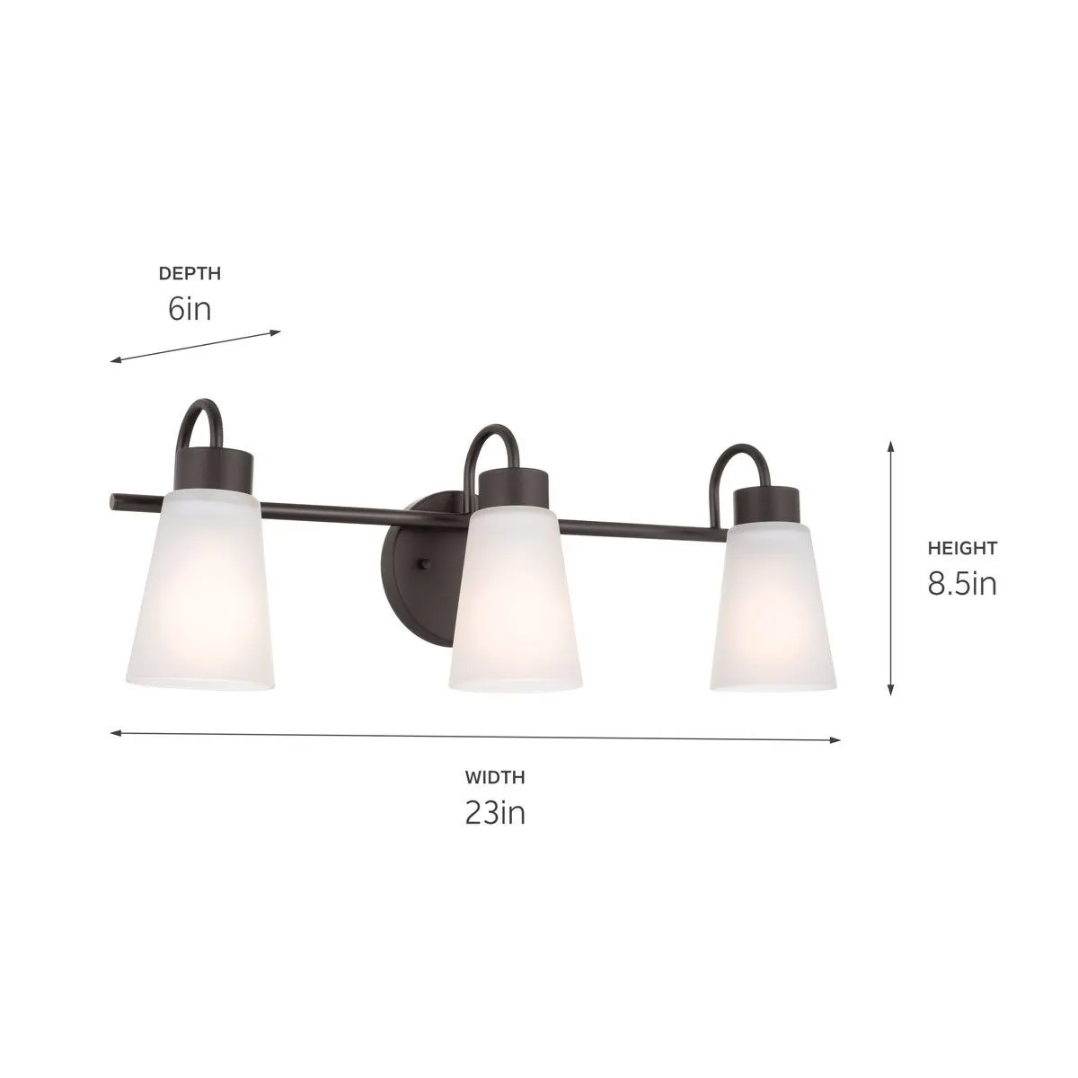 Erma 23 in. 3 Lights Vanity Light Old Bronze finish