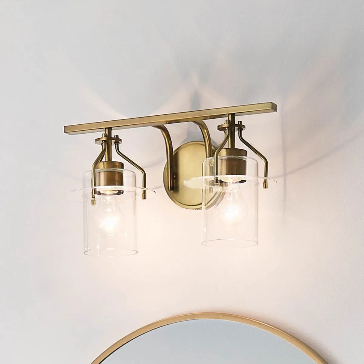 Everett 16 in. 2 Lights Vanity Light Brushed Brass finish
