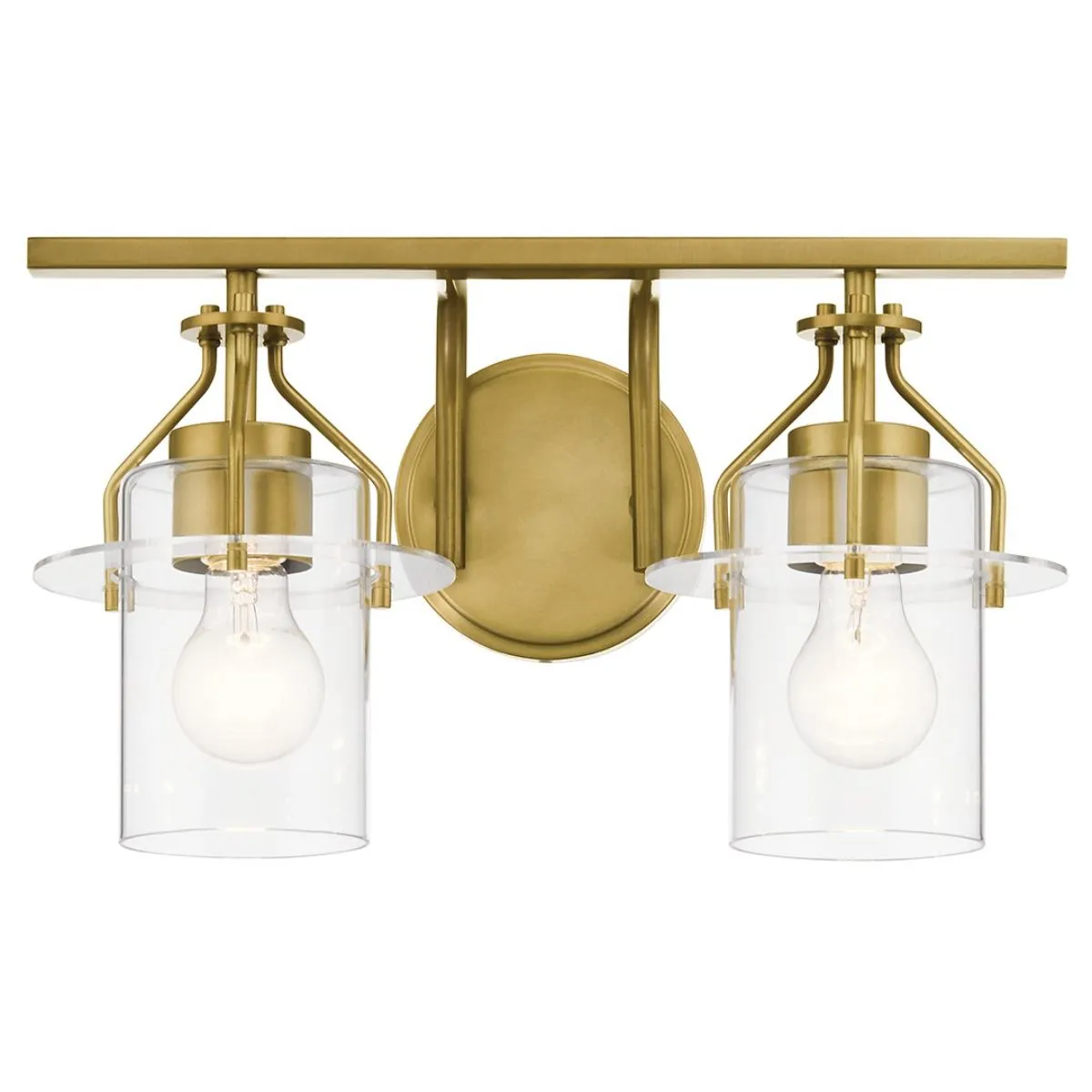 Everett 16 in. 2 Lights Vanity Light Brushed Brass finish