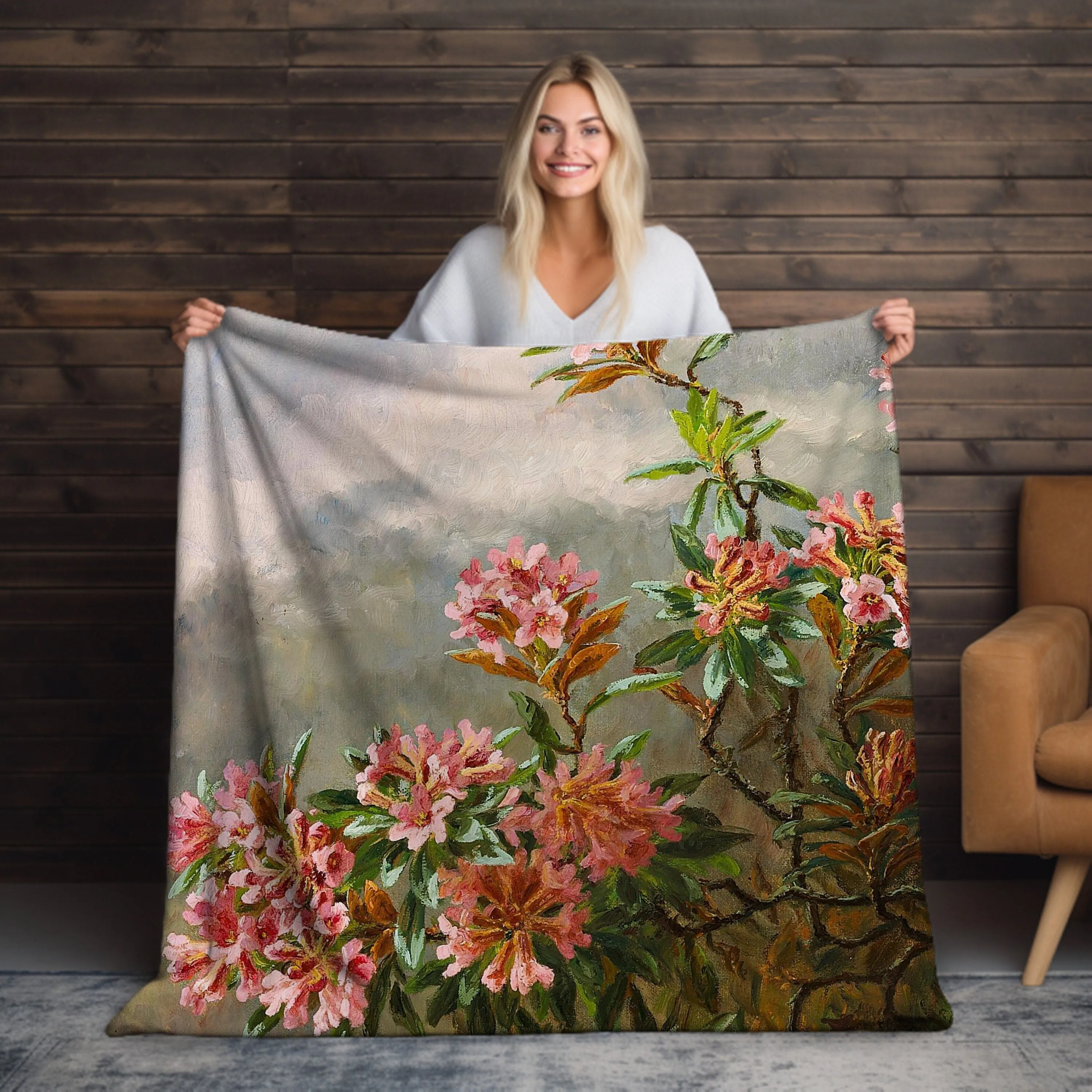 Fall Floral Velveteen Throw Blanket - Home Decor