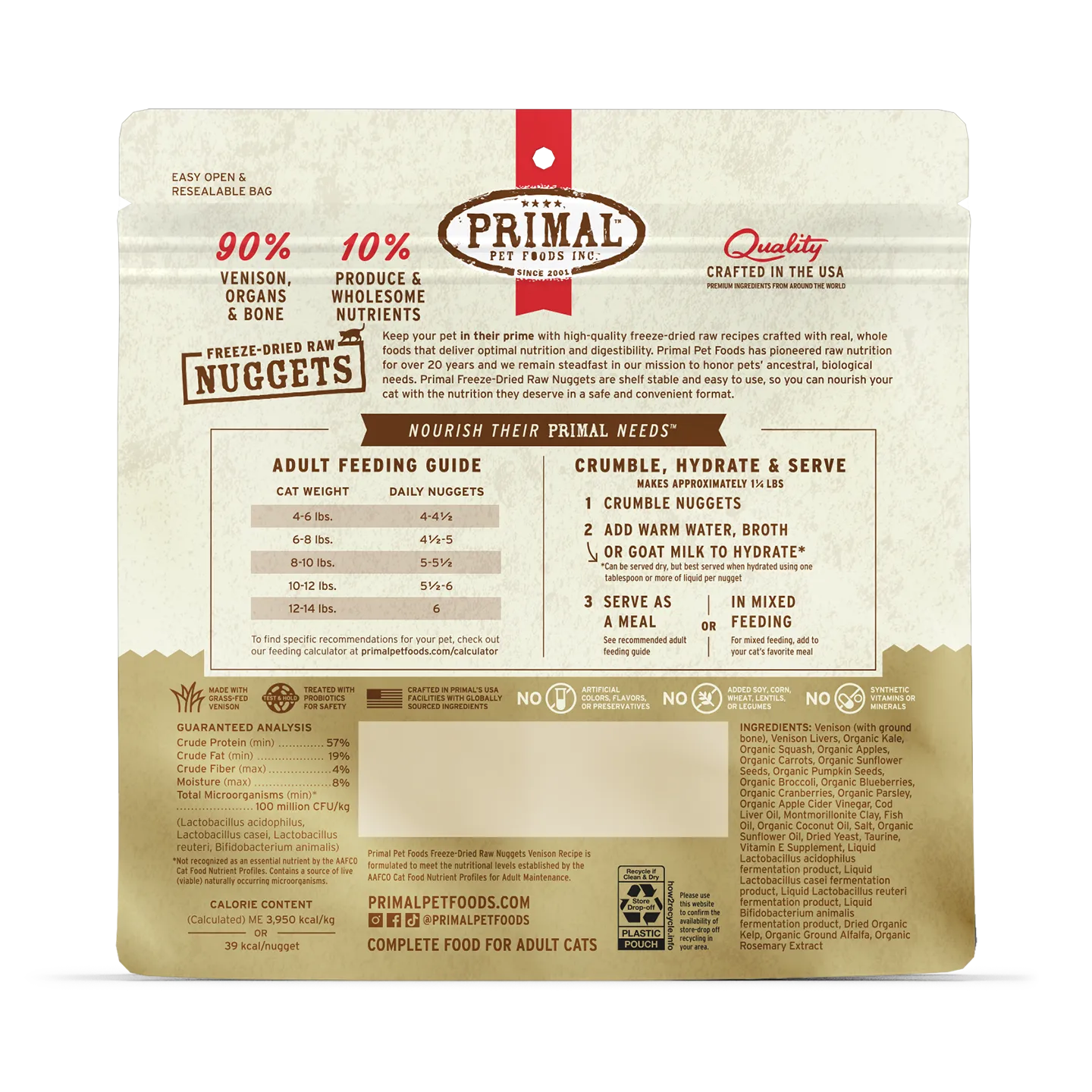 Freeze-Dried Raw Nuggets Cat Food <br> Venison Recipe