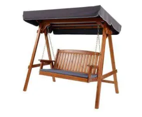 Garden Wooden Swing Chair Garden Bench Canopy 3 Seater Outdoor Furniture