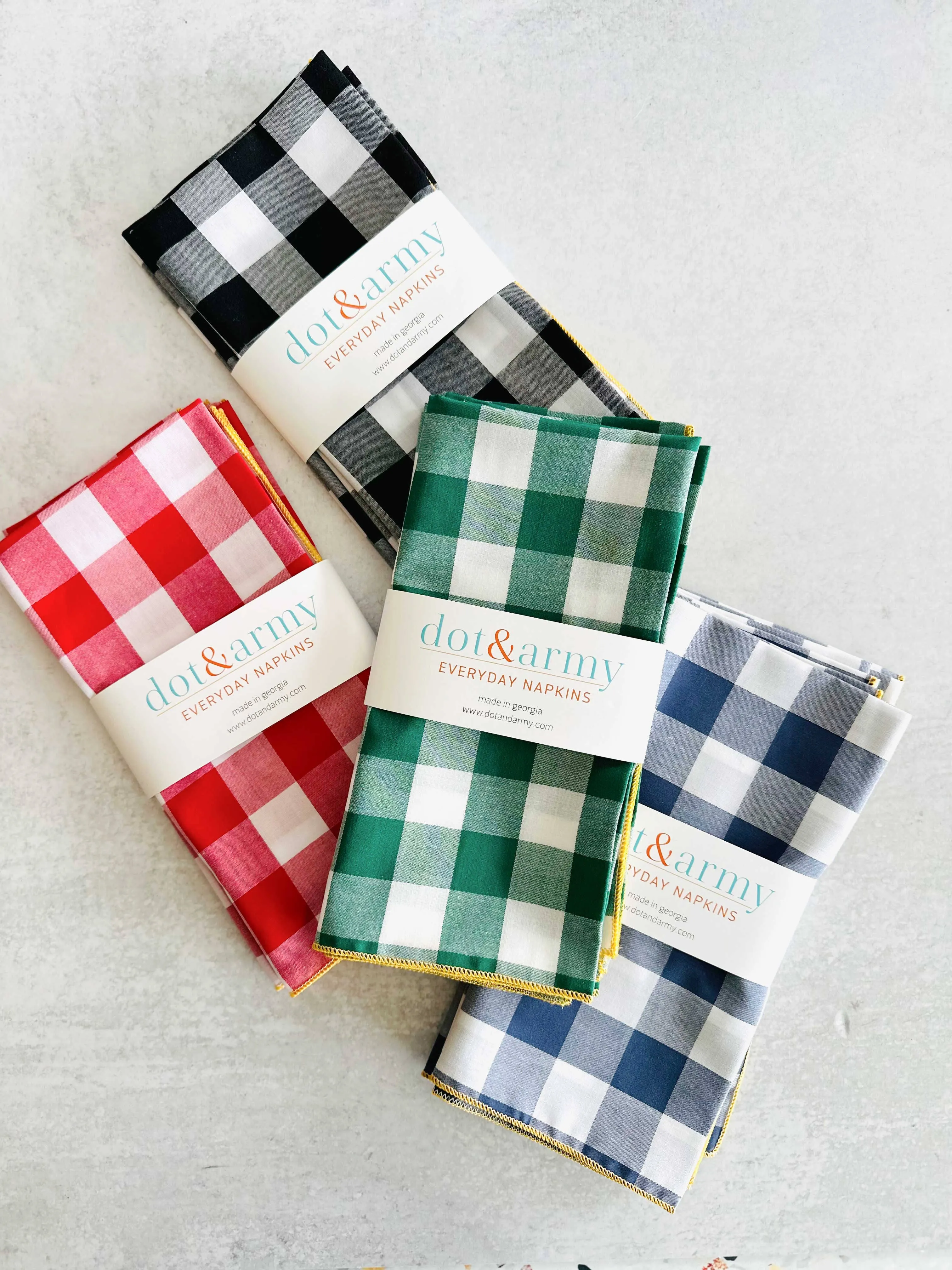 Gingham Check Cloth Napkins Set