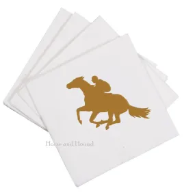 Gold Racehorse Paper Beverage Napkins - Pkg 50