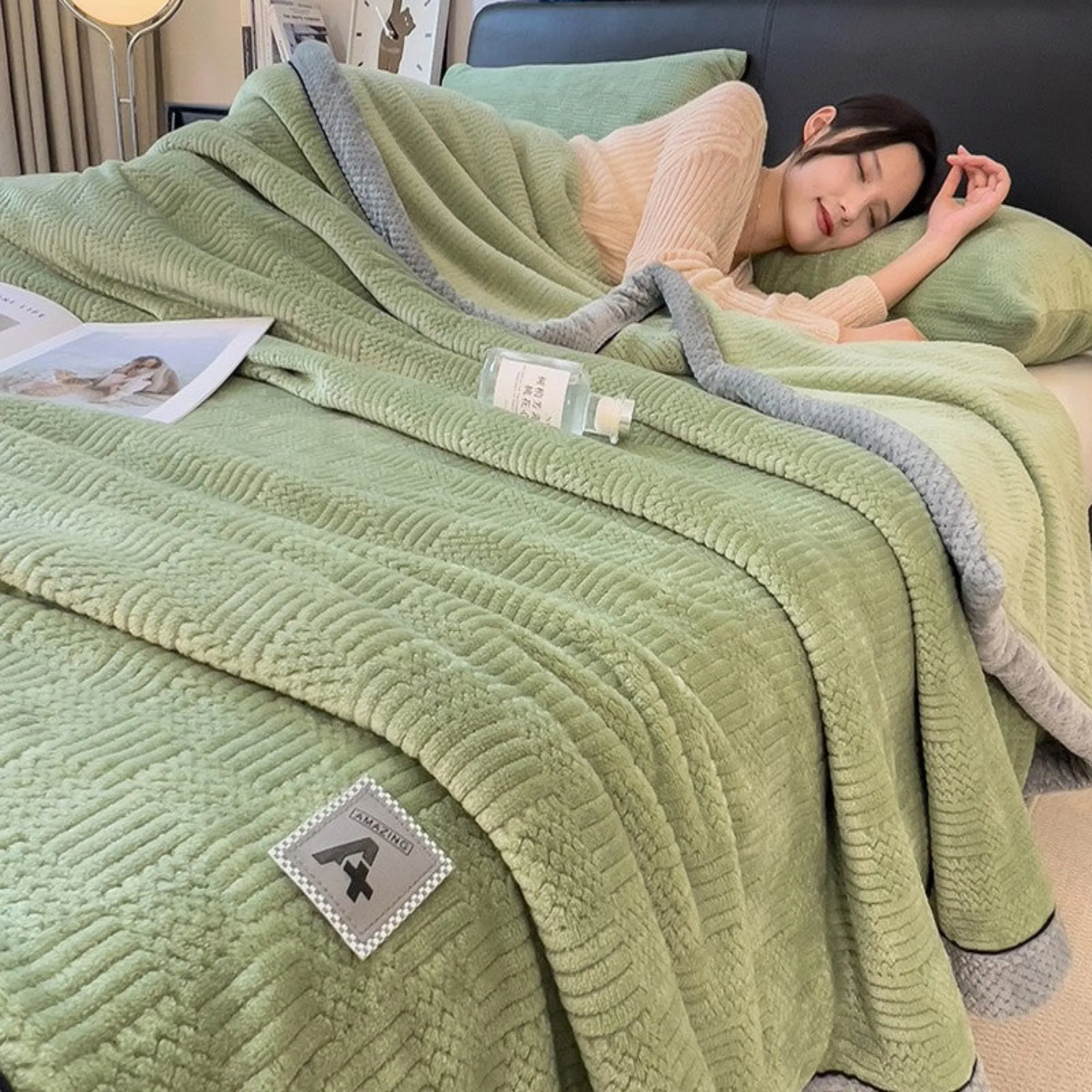 Grace Beanie Coral Fleece Winter Blanket for Cozy Comfort