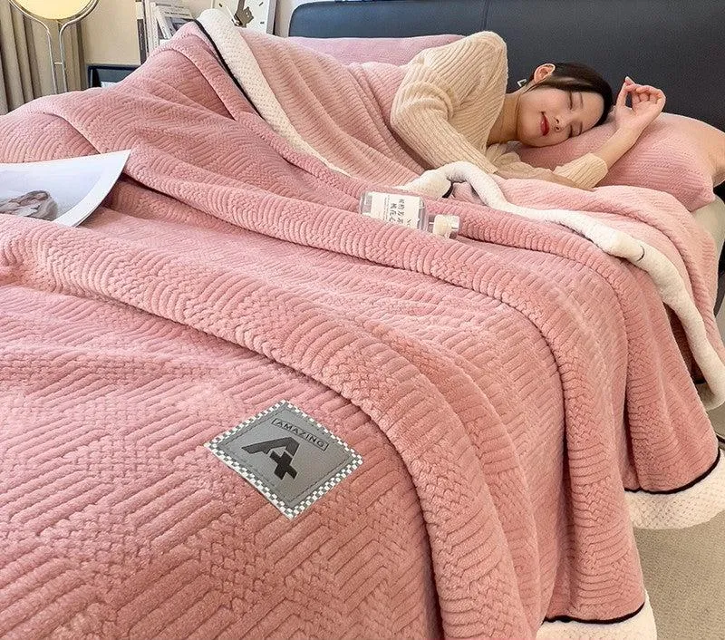 Grace Beanie Coral Fleece Winter Blanket for Cozy Comfort
