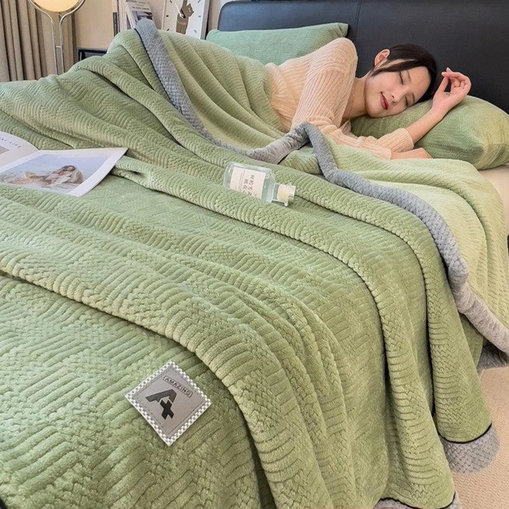 Grace Beanie Coral Fleece Winter Blanket for Cozy Comfort
