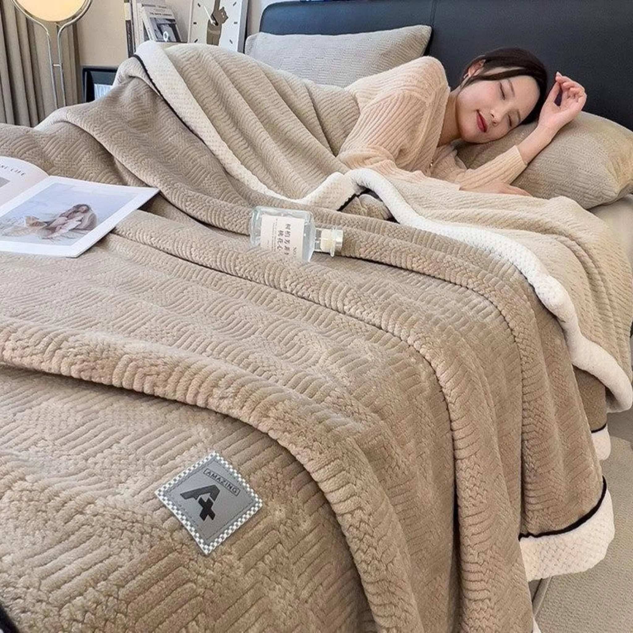 Grace Beanie Coral Fleece Winter Blanket for Cozy Comfort