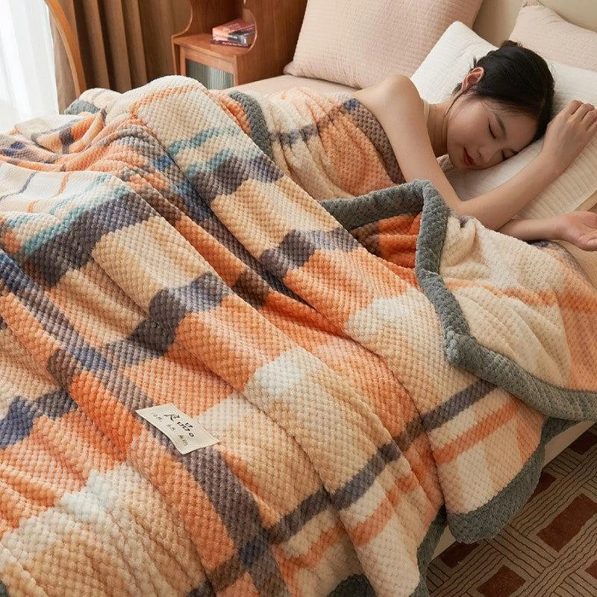 Grace Beanie Coral Fleece Winter Blanket for Cozy Comfort
