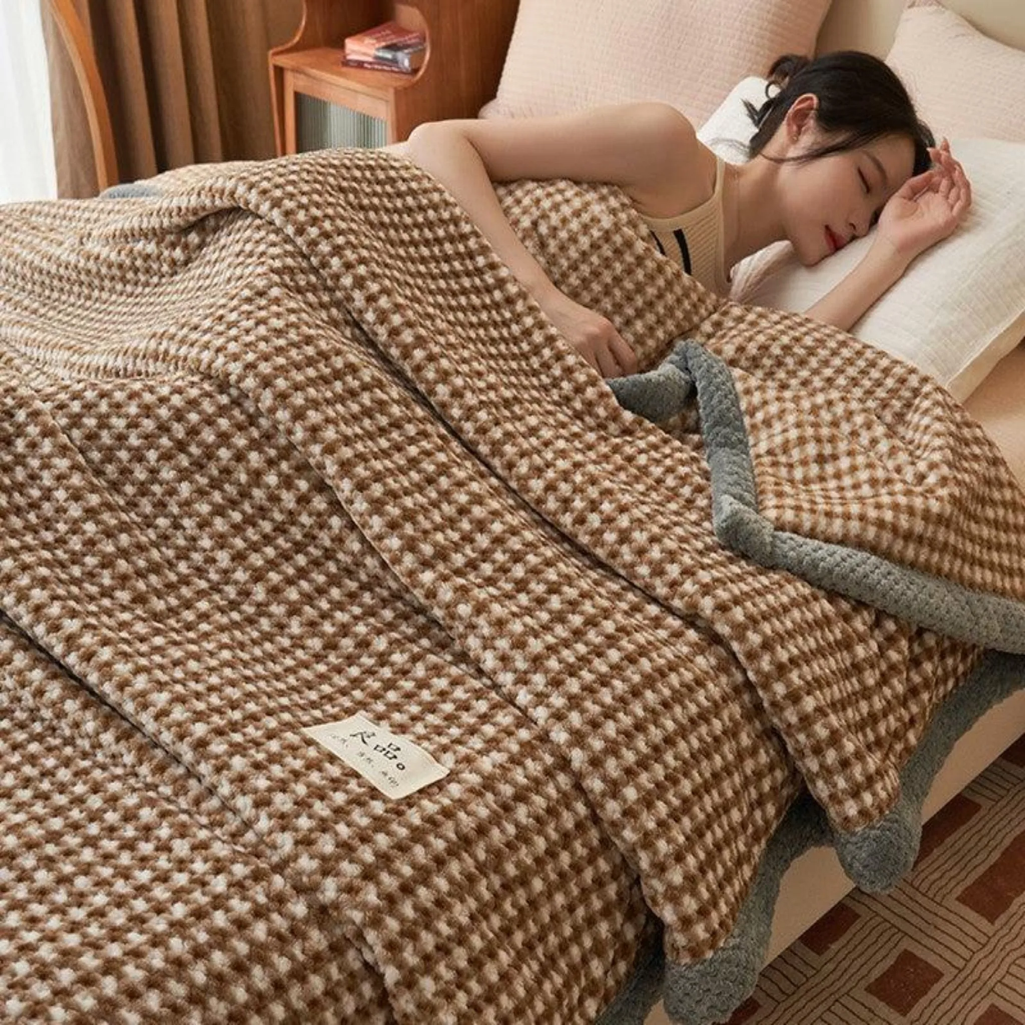 Grace Beanie Coral Fleece Winter Blanket for Cozy Comfort