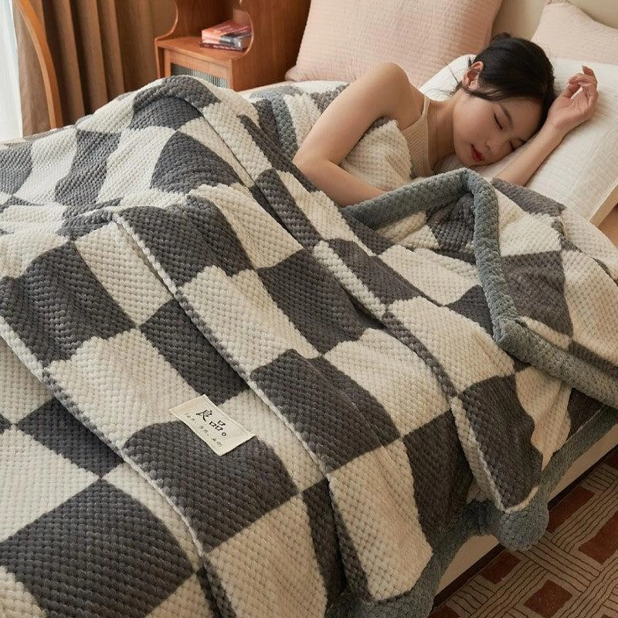 Grace Beanie Coral Fleece Winter Blanket for Cozy Comfort