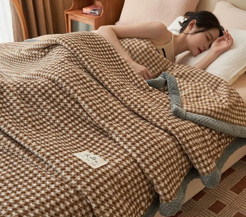Grace Beanie Coral Fleece Winter Blanket for Cozy Comfort