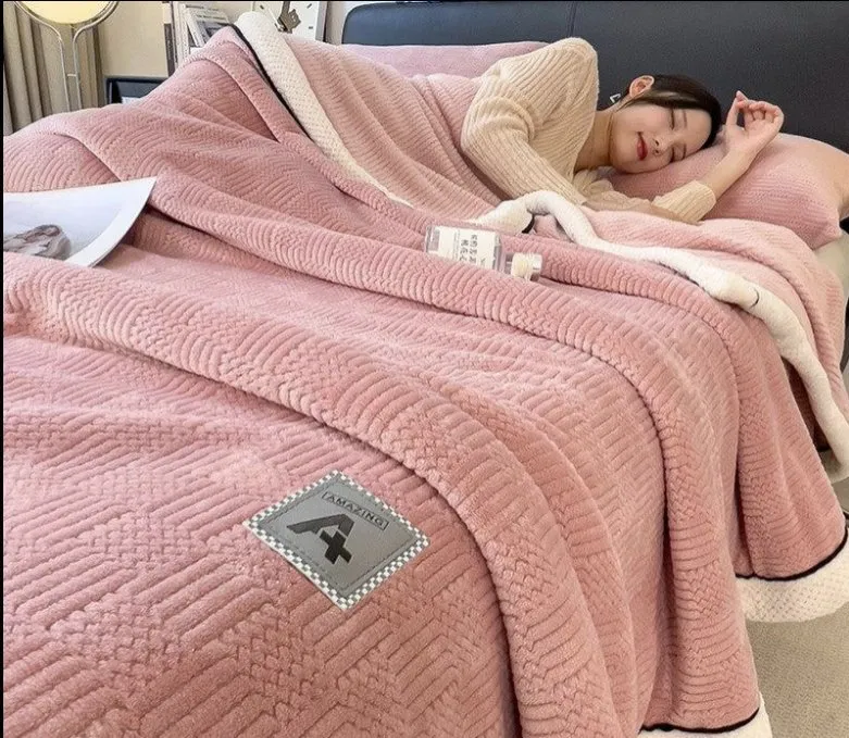 Grace Beanie Coral Fleece Winter Blanket for Cozy Comfort