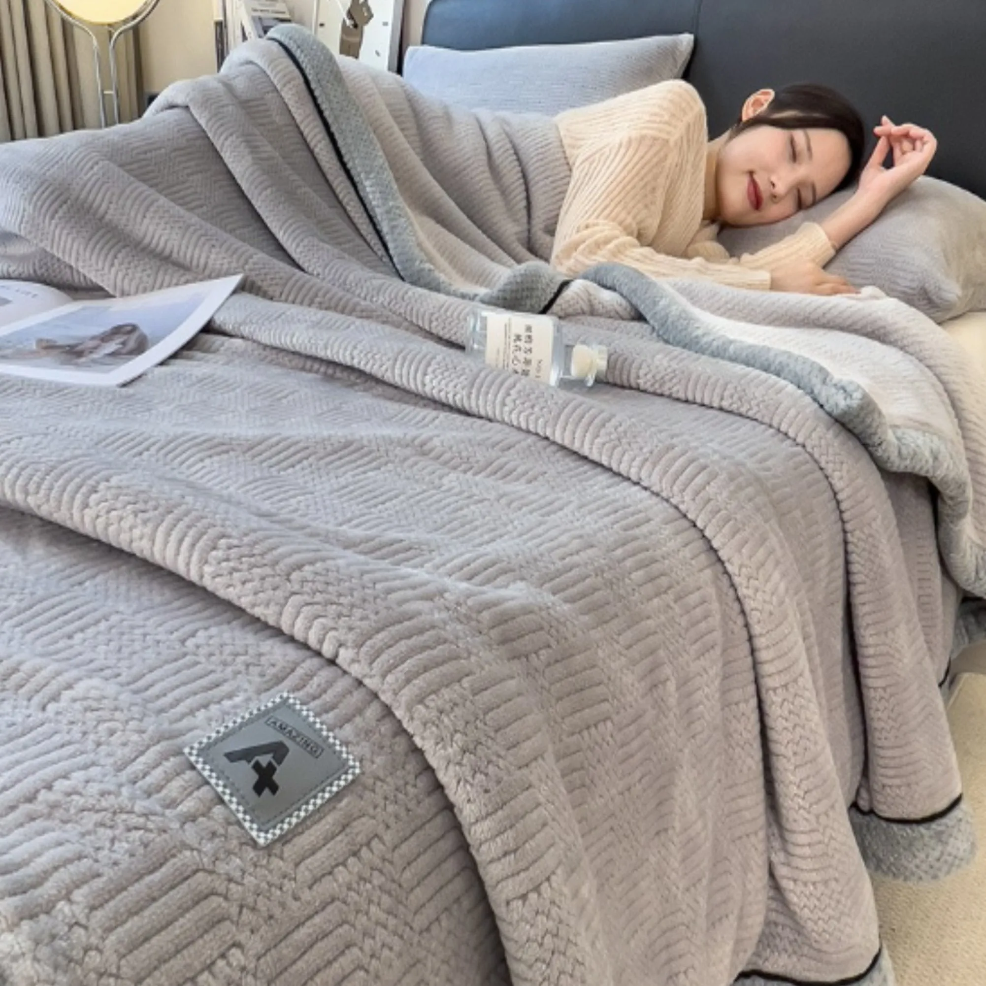 Grace Beanie Coral Fleece Winter Blanket for Cozy Comfort