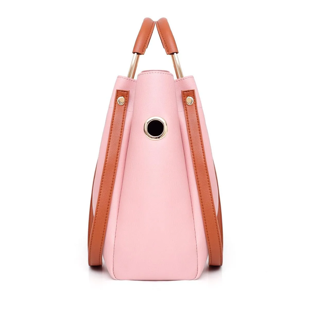 Guluded Leather Portable Handbag Navyblue