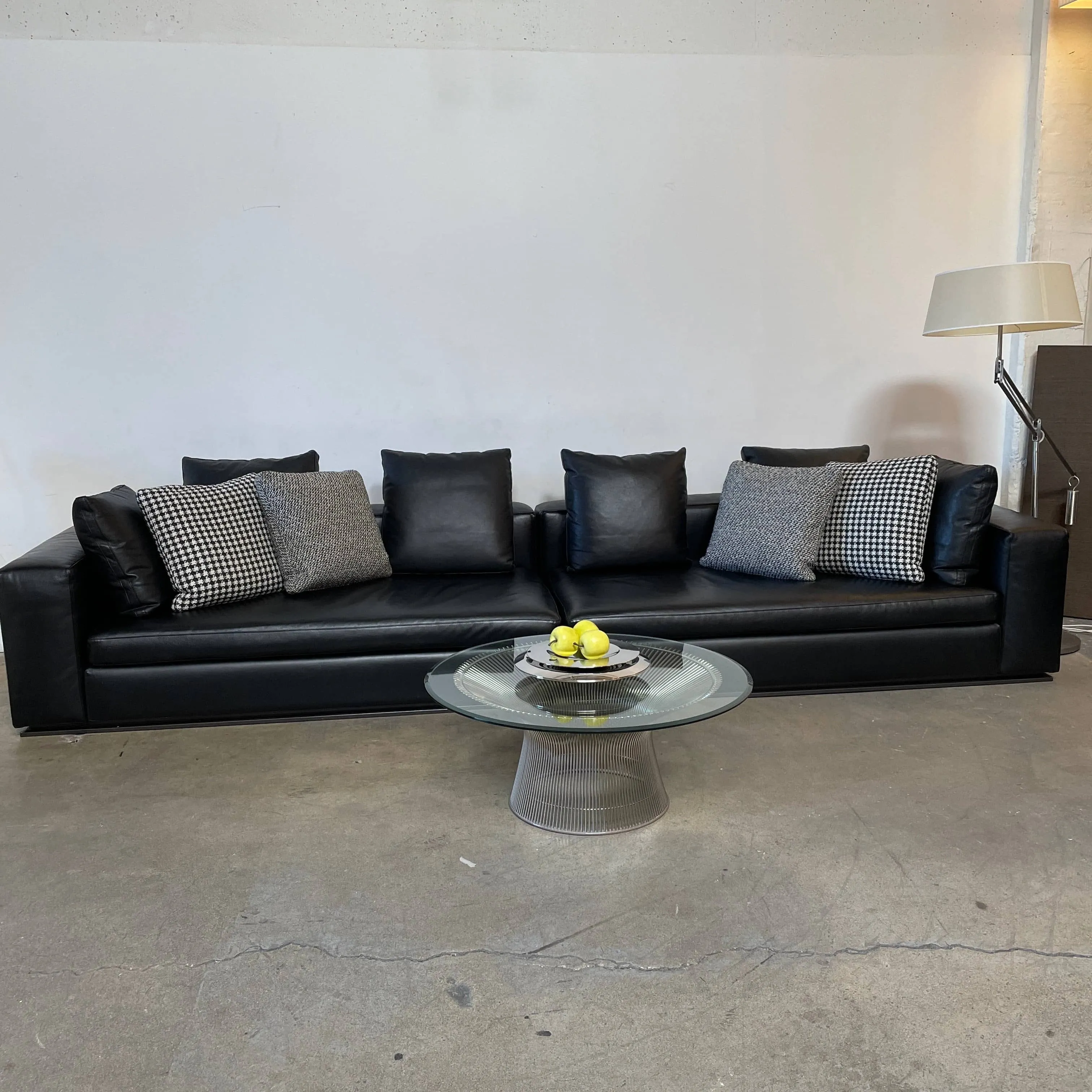 Hamilton Black Leather Sofa