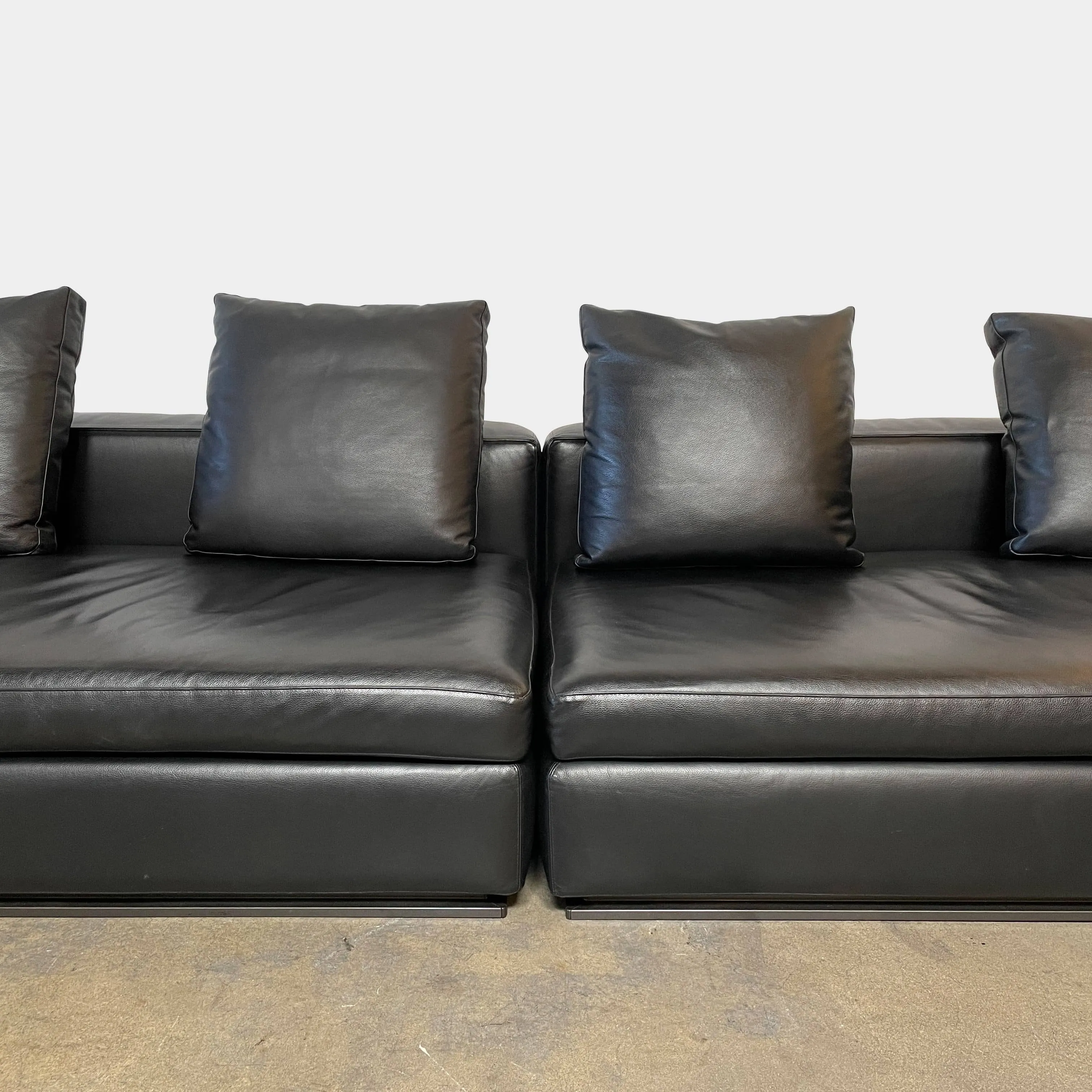 Hamilton Black Leather Sofa