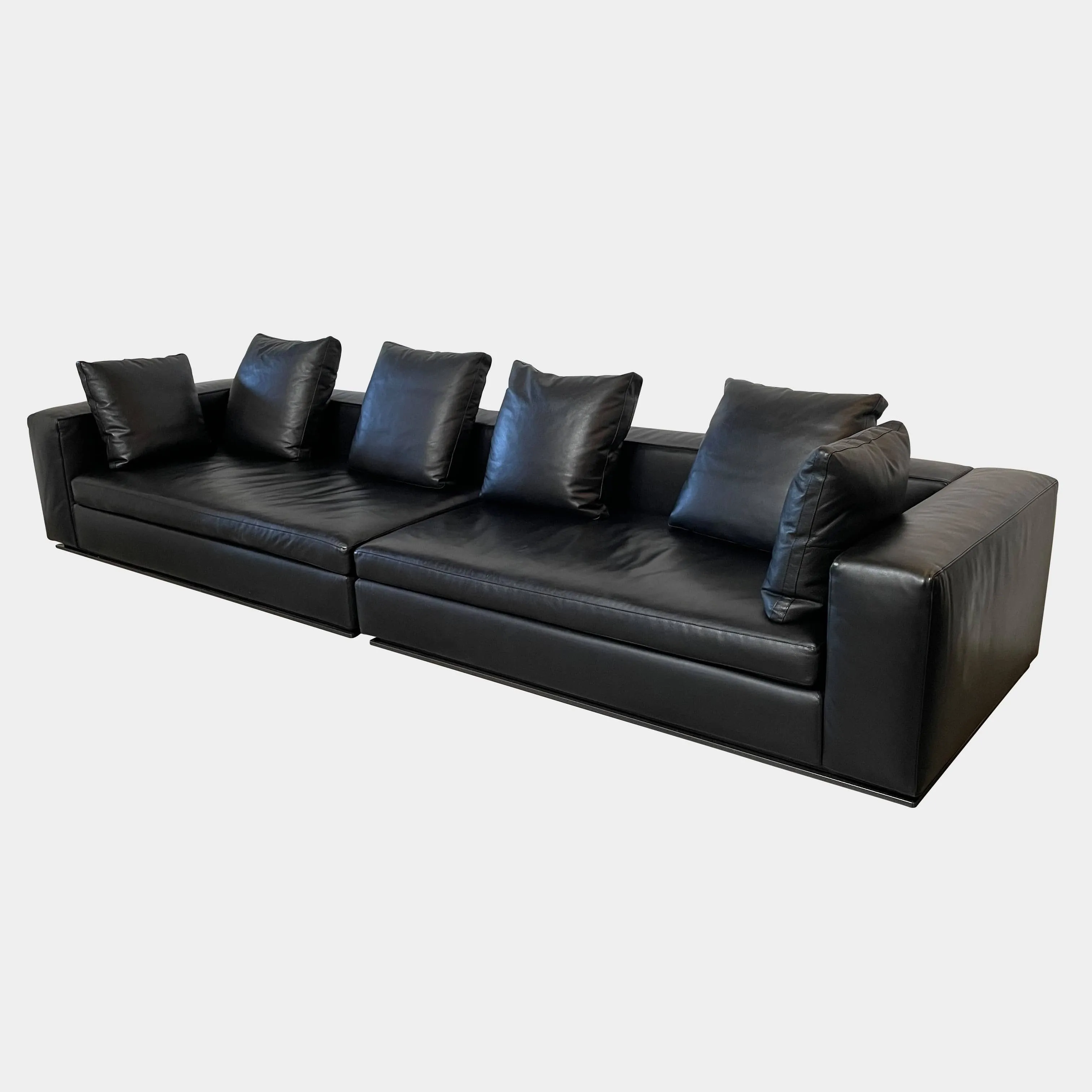 Hamilton Black Leather Sofa