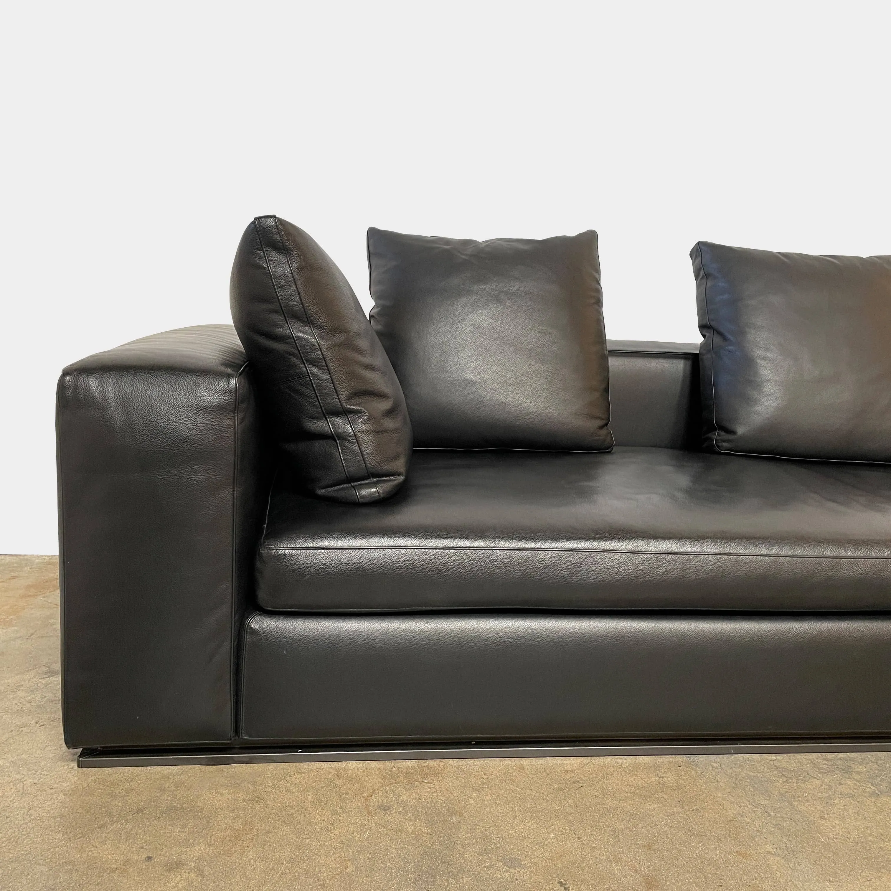 Hamilton Black Leather Sofa
