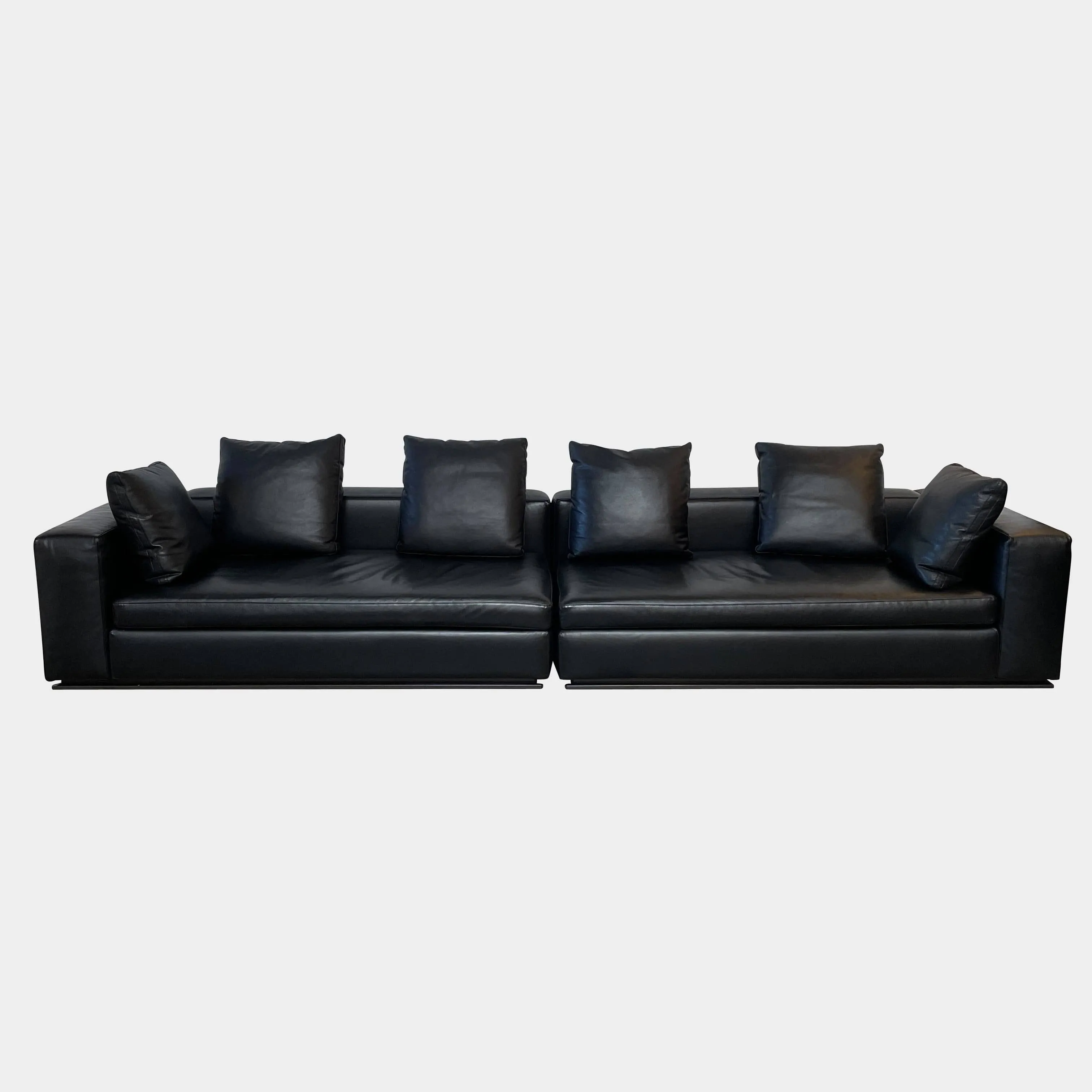 Hamilton Black Leather Sofa