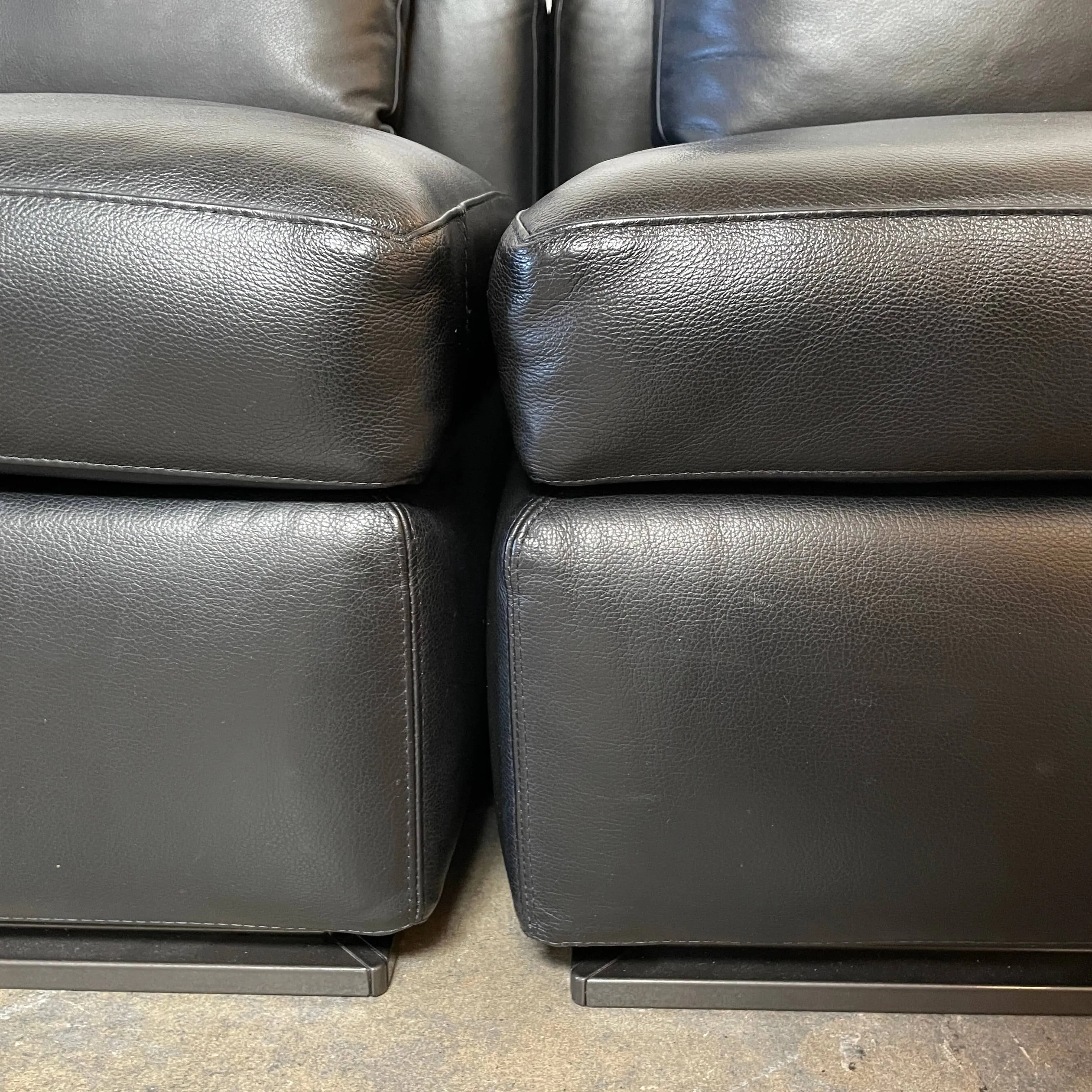 Hamilton Black Leather Sofa