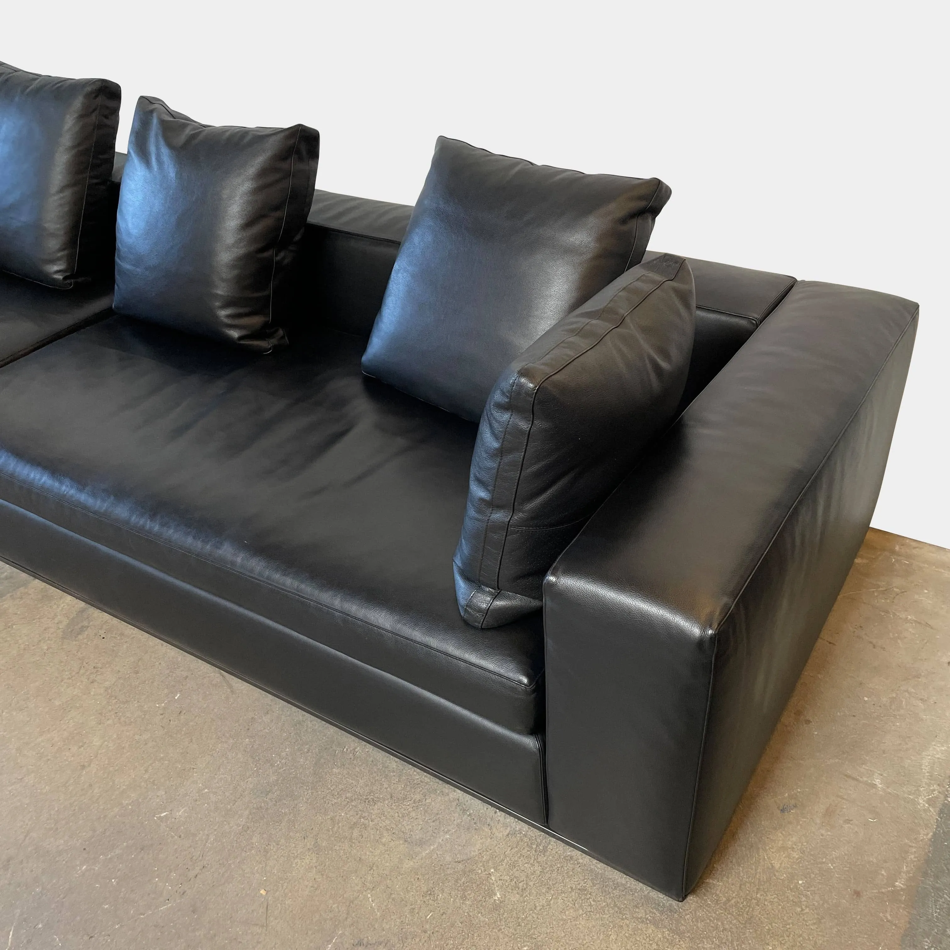 Hamilton Black Leather Sofa