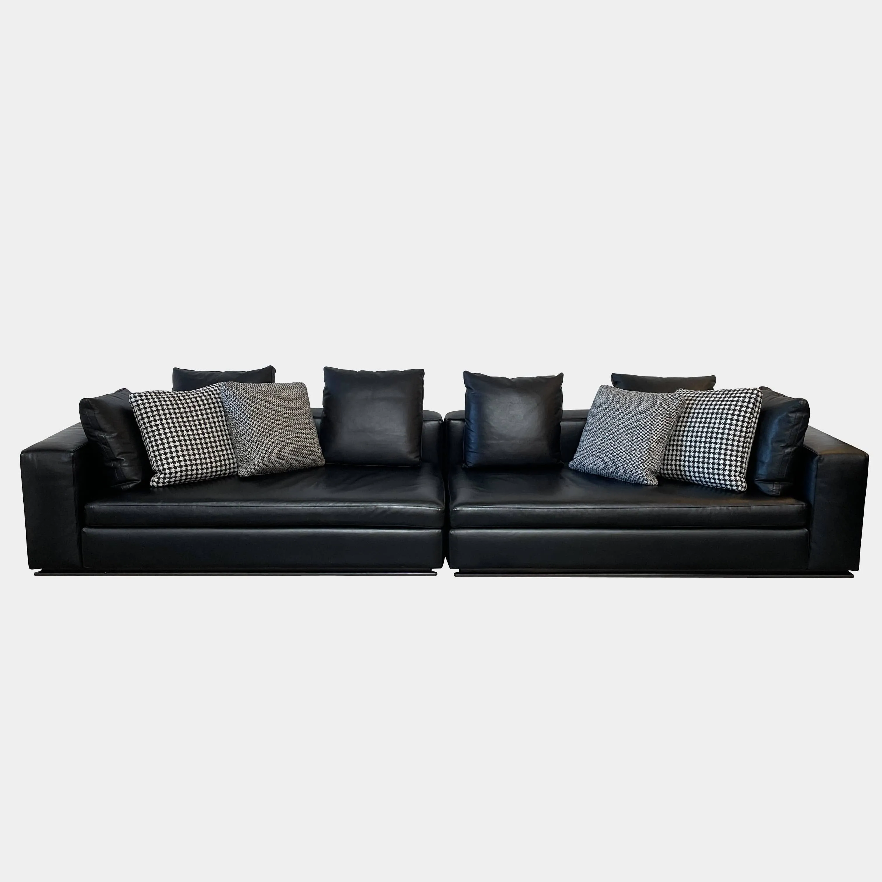 Hamilton Black Leather Sofa