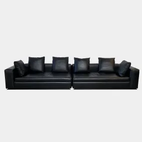 Hamilton Black Leather Sofa