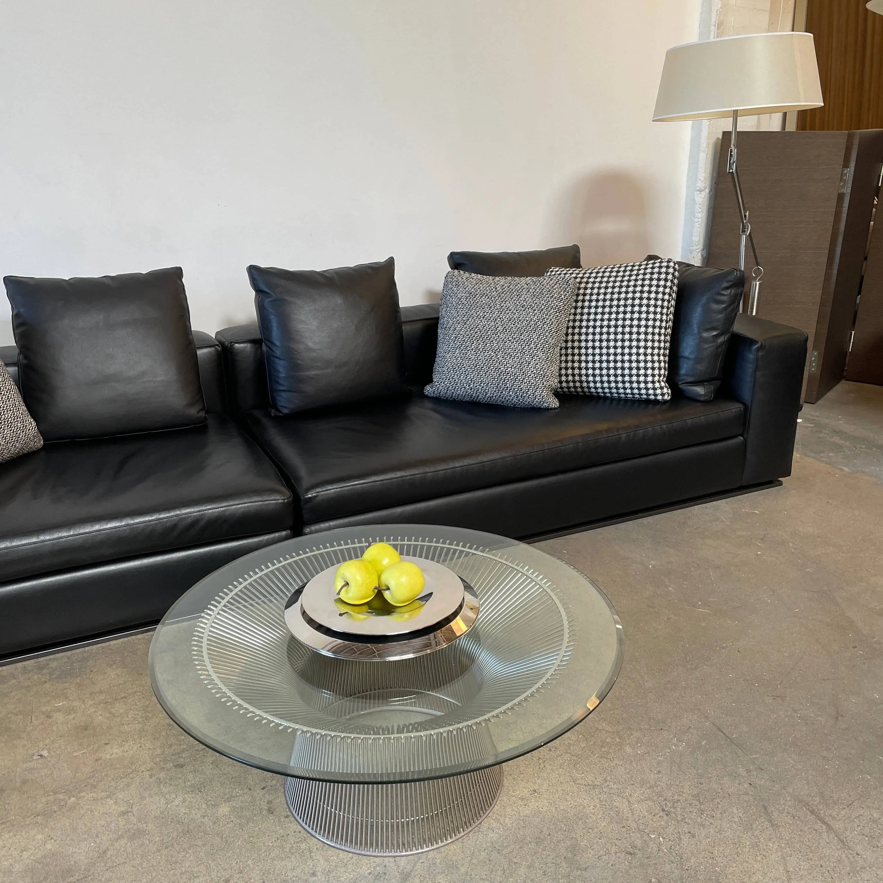 Hamilton Black Leather Sofa