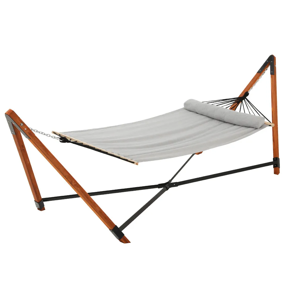 Hammock Bed Outdoor Camping Timber Hammock with Stand - Grey