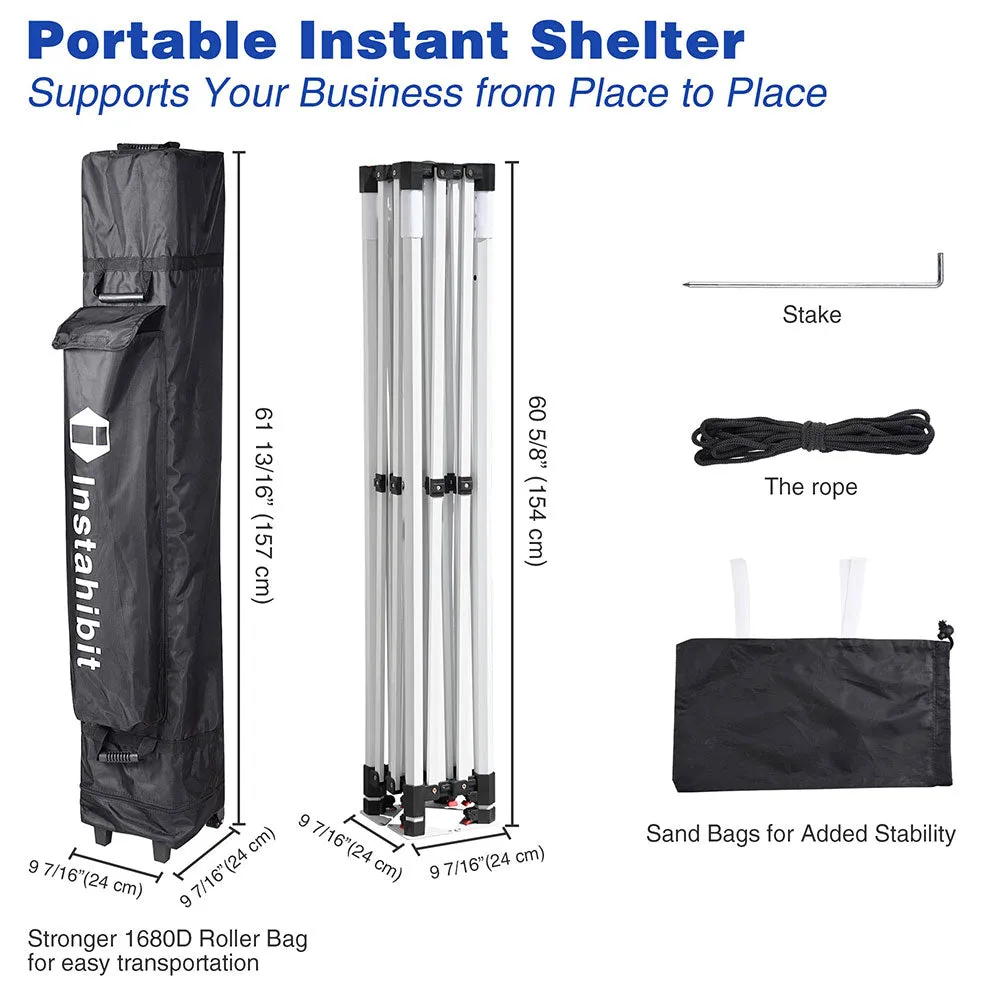 InstaHibit Easy Pop-up Tent Comml. Canopy 10x10ft CPAI-84