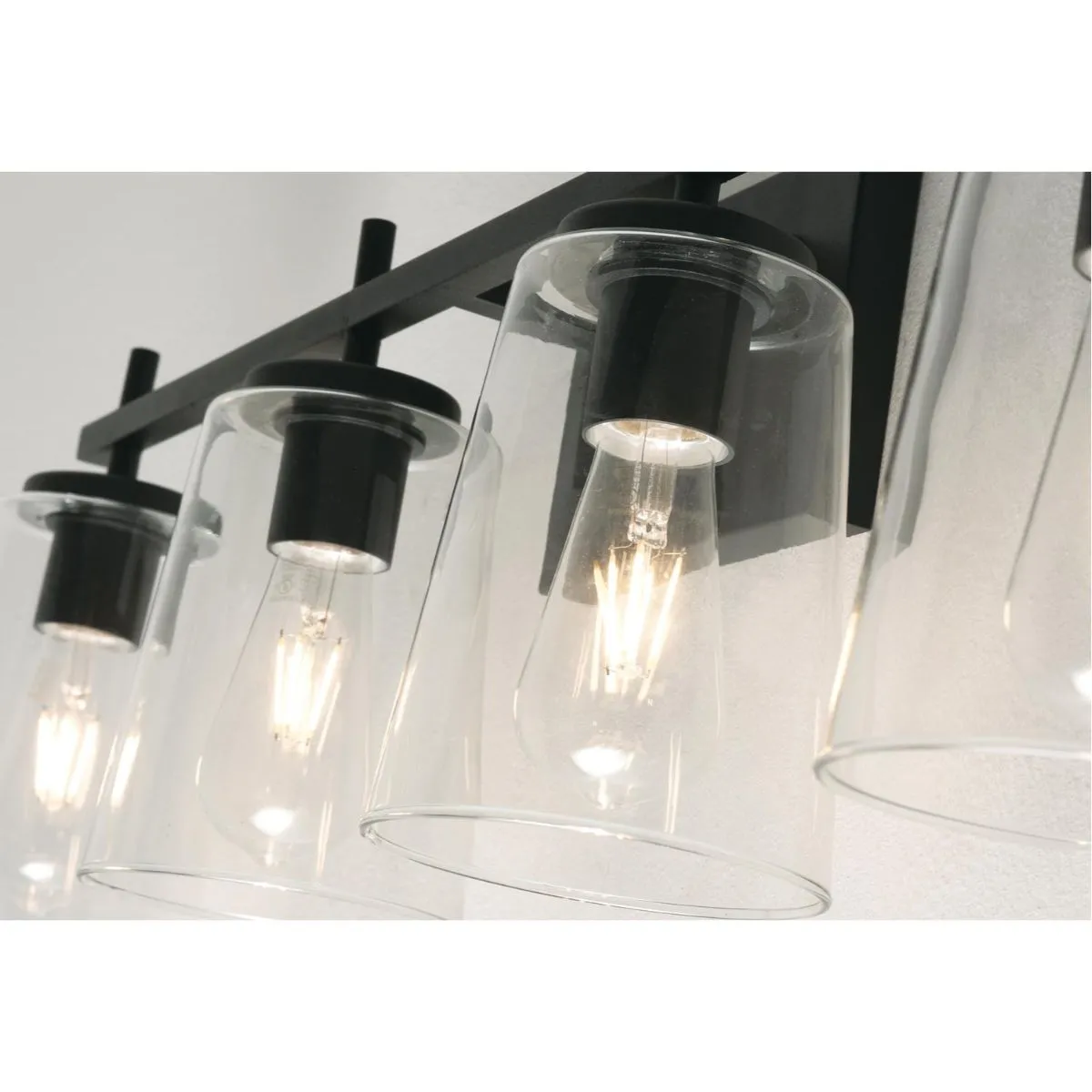 Joanna 23 in. 3 Lights Vanity Light Black Finish Clear Shade