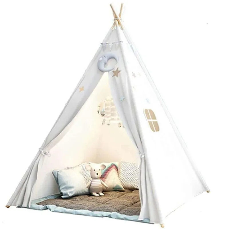 Kids Teepee Play Tent White