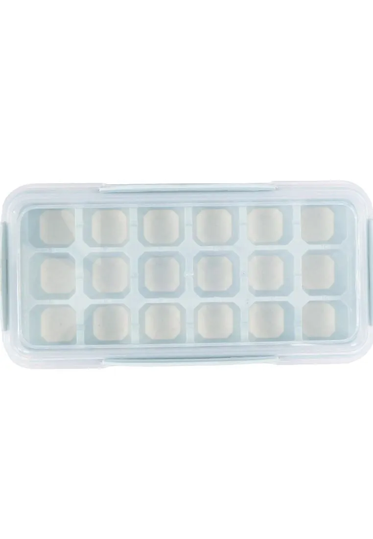 Landmark 18grids Ice Cube Tray Silicon Press with Container - Light Blue 12 x 24 x 8cm