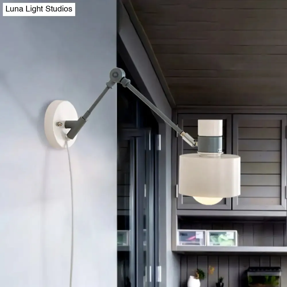 Minimalist Metal Wall Sconce Grey Lighting for Living Room - 5.5"/6"/7" with 1 Head