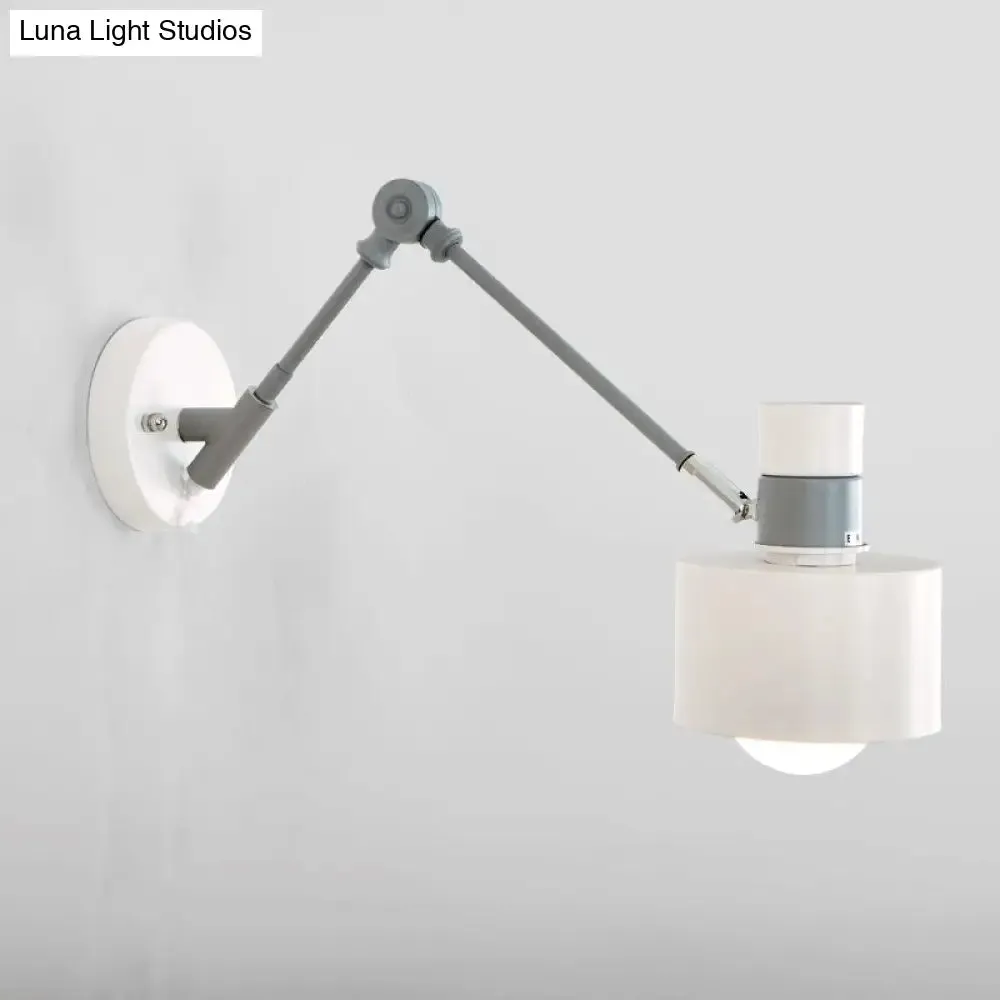 Minimalist Metal Wall Sconce Grey Lighting for Living Room - 5.5"/6"/7" with 1 Head