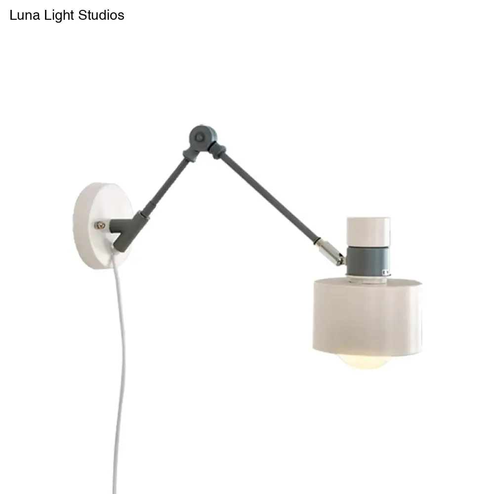 Minimalist Metal Wall Sconce Grey Lighting for Living Room - 5.5"/6"/7" with 1 Head