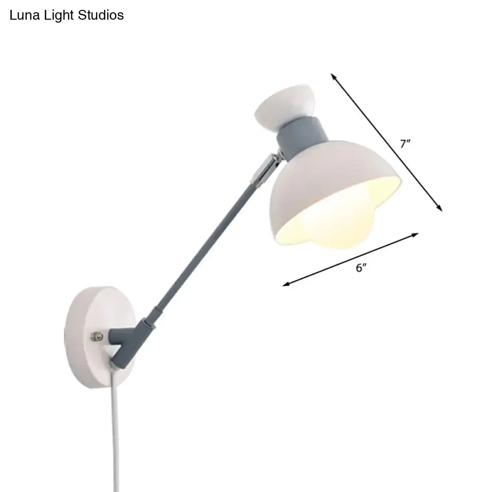 Minimalist Metal Wall Sconce Grey Lighting for Living Room - 5.5"/6"/7" with 1 Head