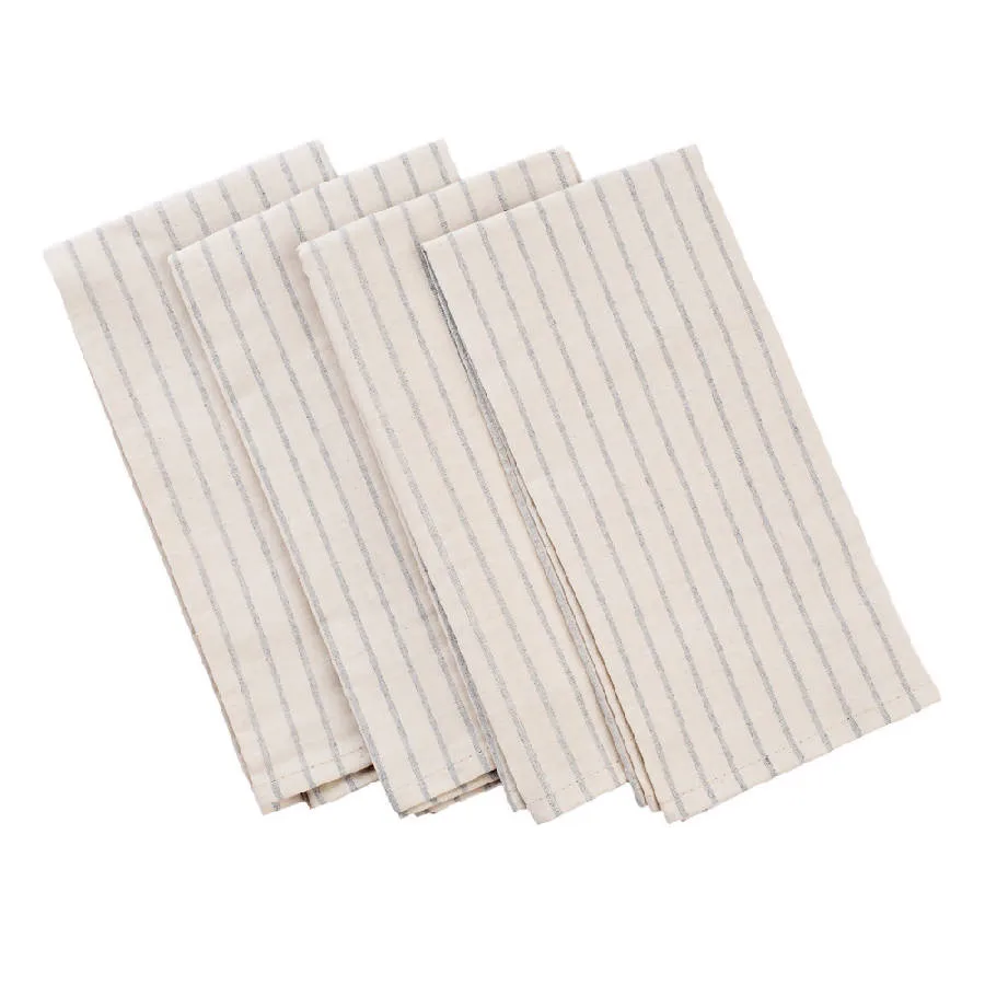 Natural Striped Cotton Napkin, Set Of 4