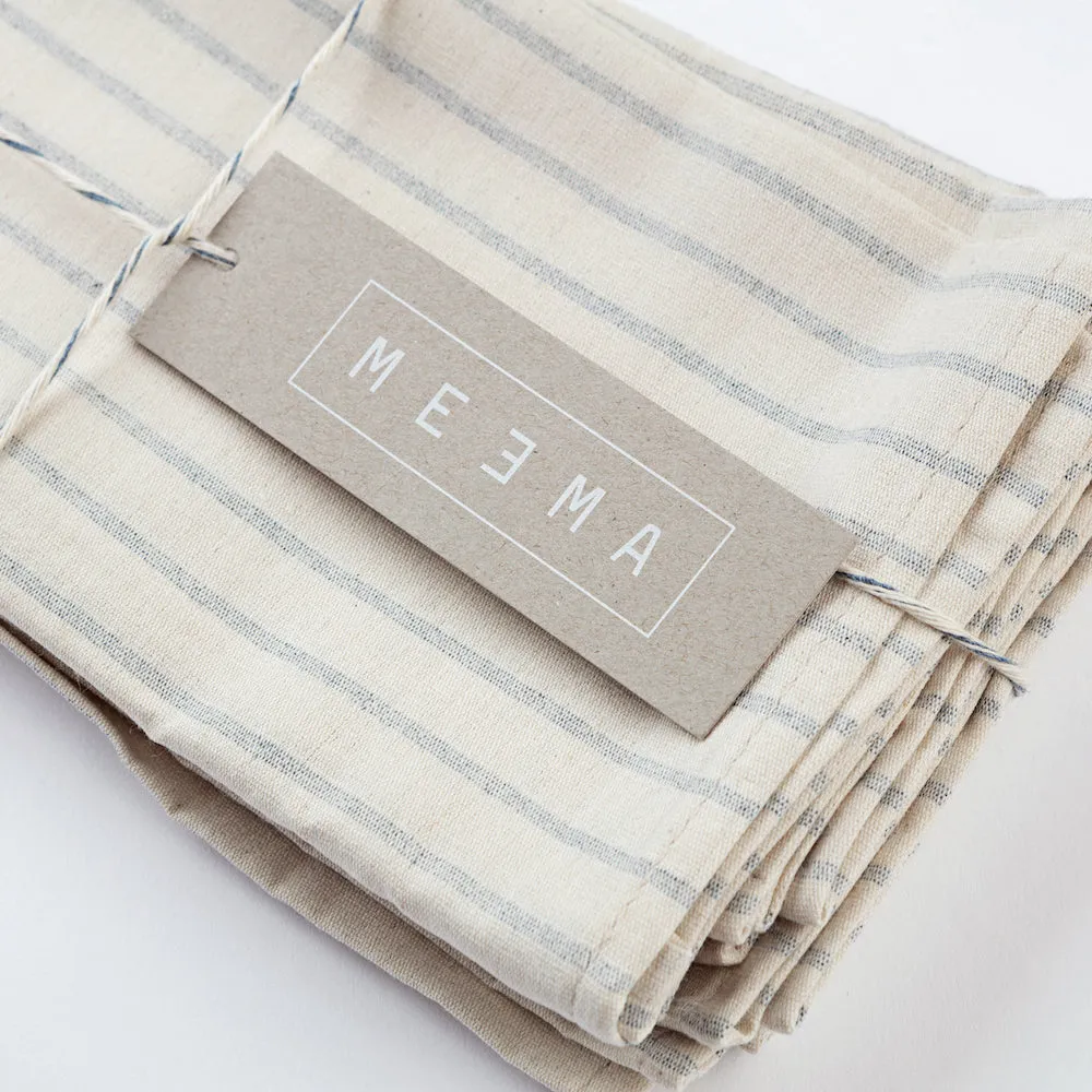 Natural Striped Cotton Napkin, Set Of 4
