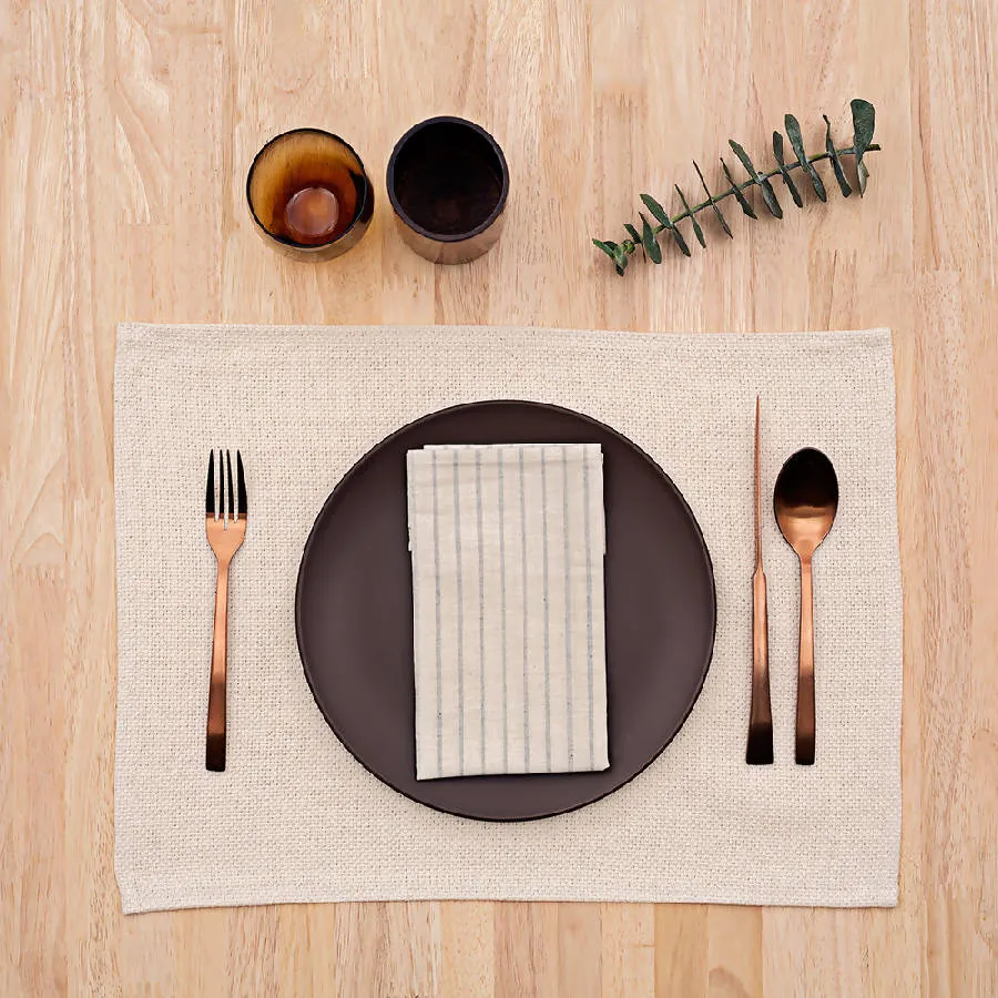 Natural Striped Cotton Napkin, Set Of 4
