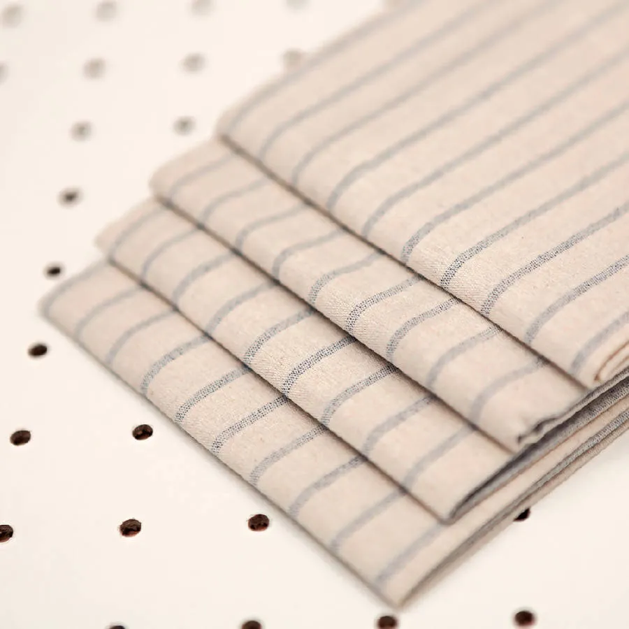 Natural Striped Cotton Napkin, Set Of 4