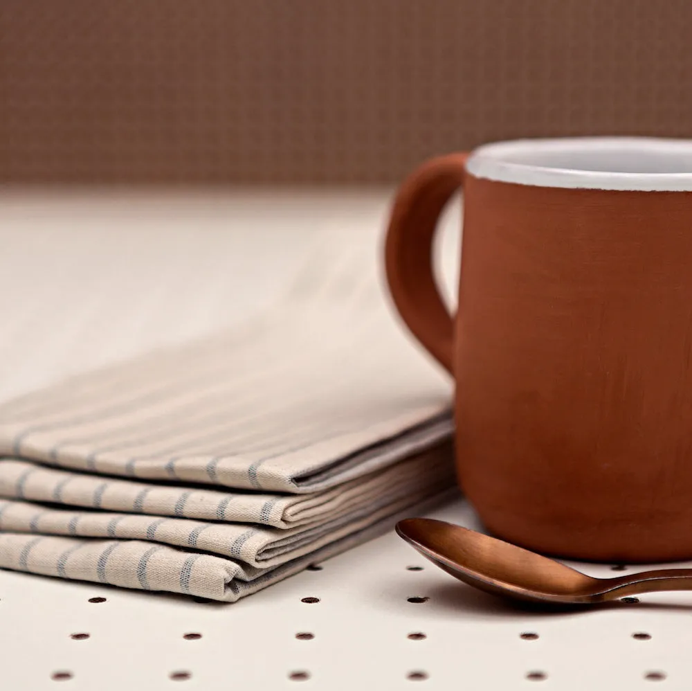 Natural Striped Cotton Napkin, Set Of 4