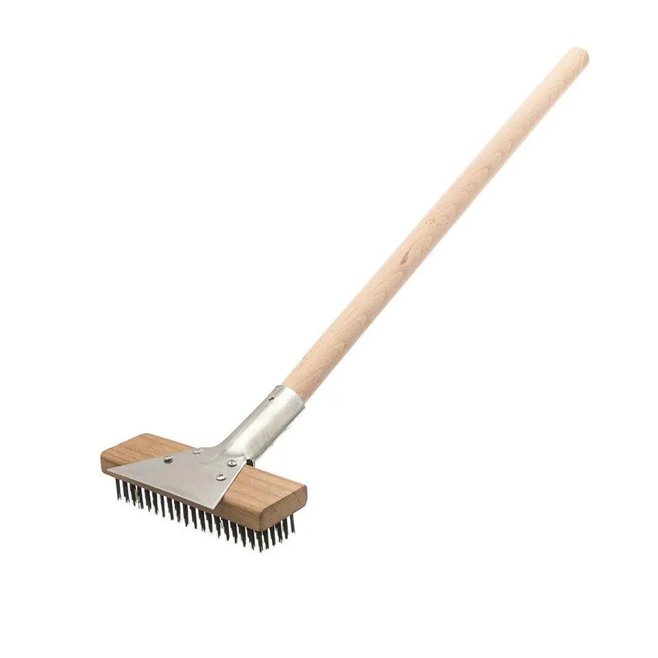 Nella 27" Flat Wire Broiler Brush with Horizontal Scraper