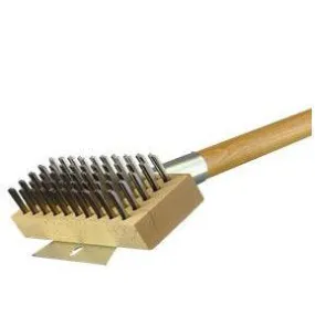 Nella 27" Flat Wire Broiler Brush with Horizontal Scraper