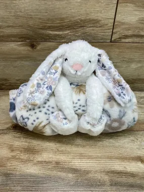 NEW Daisy Kids Floppy Bunny Buddy With Cozy Throw Blanket White
