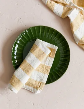 Pack of Two Vanilla Striped Organic Cotton Napkins