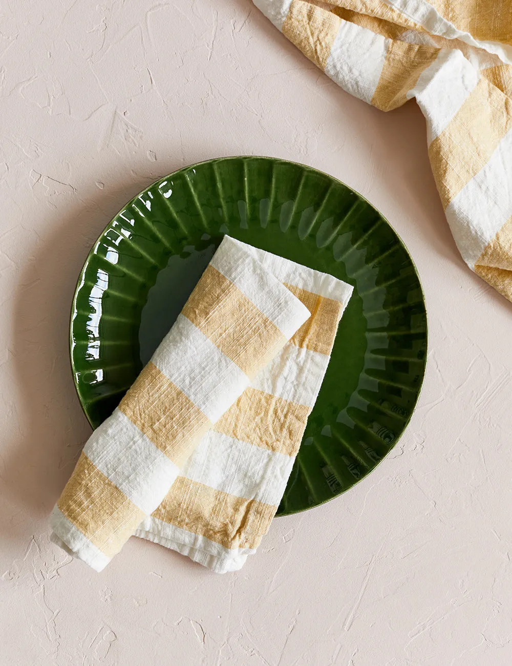 Pack of Two Vanilla Striped Organic Cotton Napkins