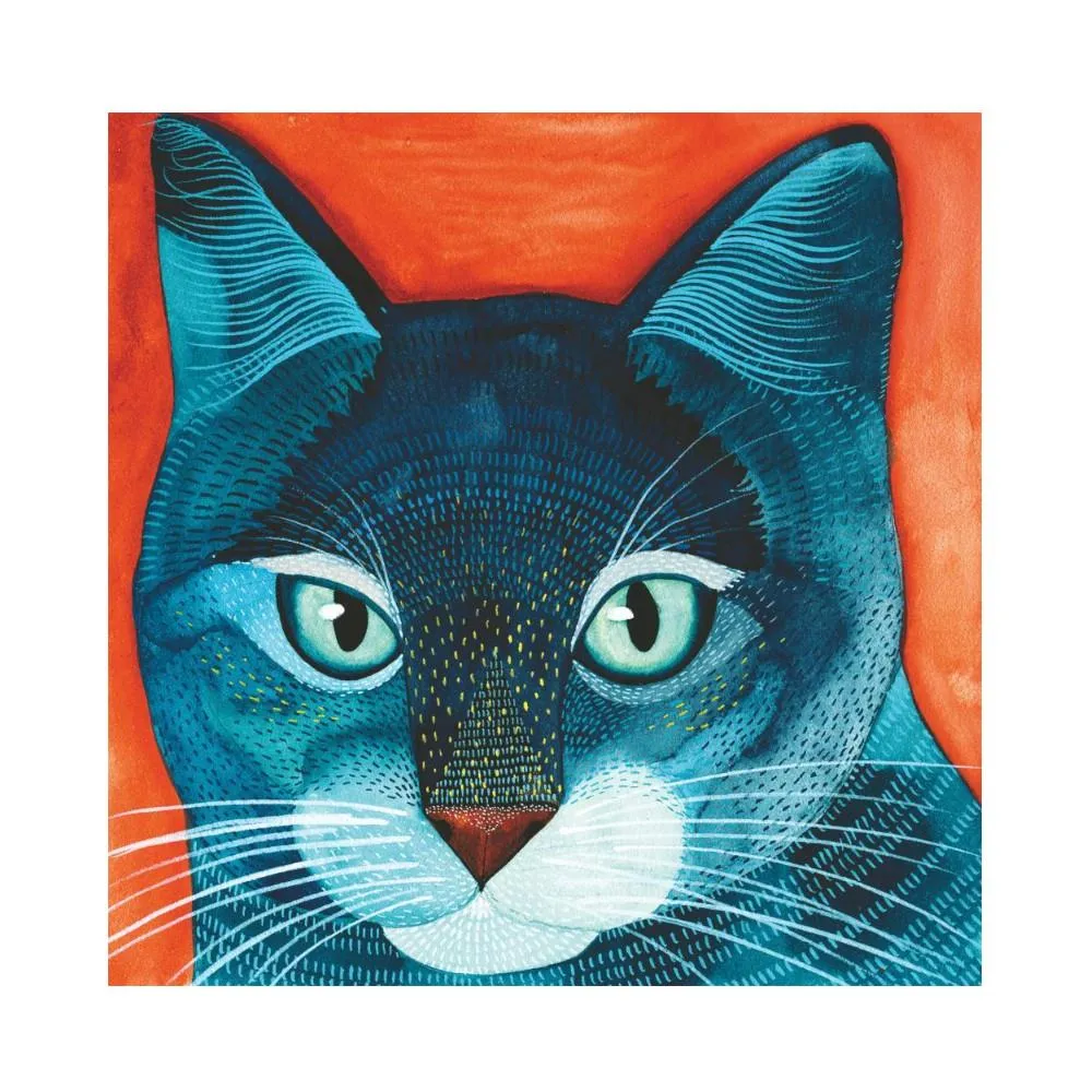Paperproducts Design Beverage Napkins 20pk Indigo Cat
